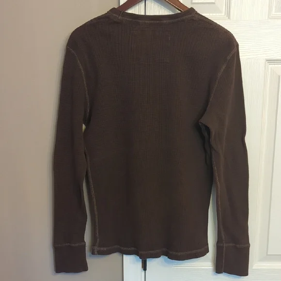 Men's American Eagle Outfitters Brown Waffle knit Long Sleeve Tee - Picture 3 of 7